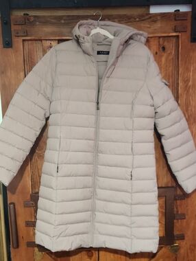 Ralph Lauren Light Beige Hooded Long Puffer Coat